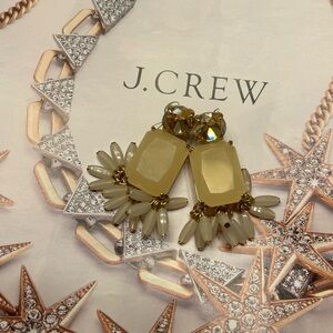 Jcrew Elegant Gold and Cream Statement Earrings
